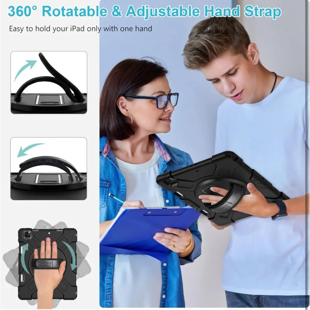 Case for iPad Pro 12.9 2022/2021/ 2020/2018: Military Grade Silicone Cover